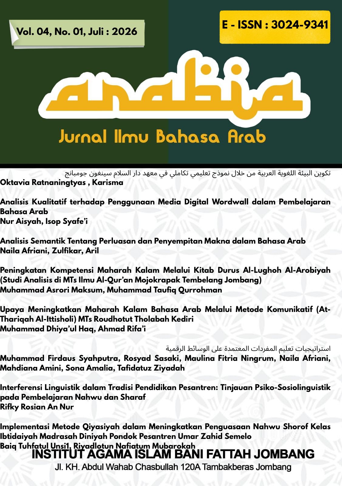 					View Vol. 4 No. 01 (2026): Januari : 2026
				